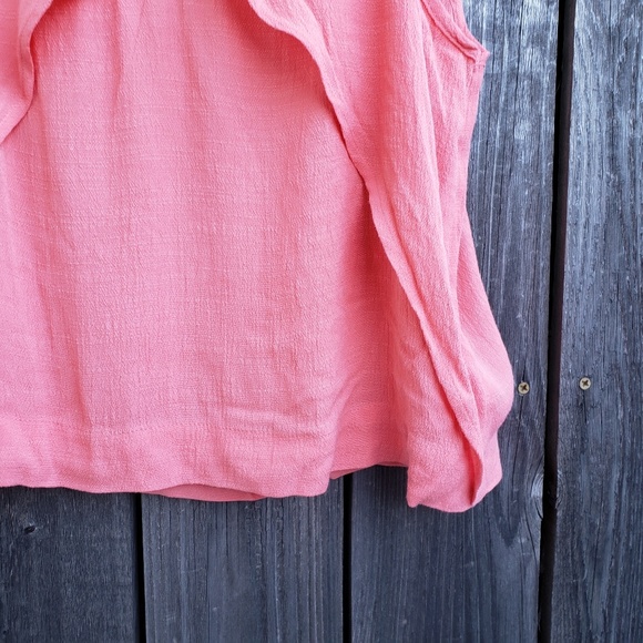 Free People Coral Ruffled Cross Front Top - Picture 4 of 7